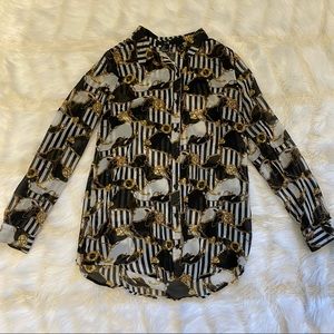 Nautical print button up. Forever 21.